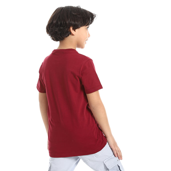 Round_Neck_Printed_Short_Sleeve_Boy_T-shirt_-_Burghandy