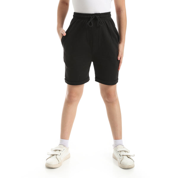 Black_Short_With_Elastic_Waist_And_Drawstrings-Black