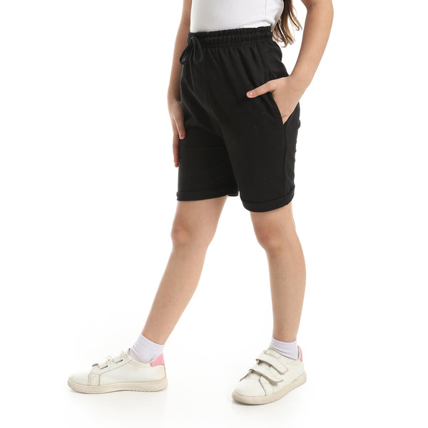 Black_Short_With_Elastic_Waist_And_Drawstrings-Black