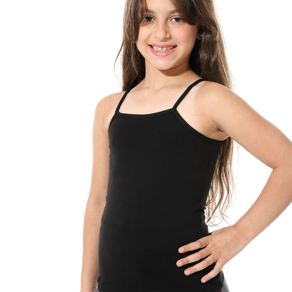 Square_Neck_Strap_Sleeves_Plain_Black_T_-_Shirt