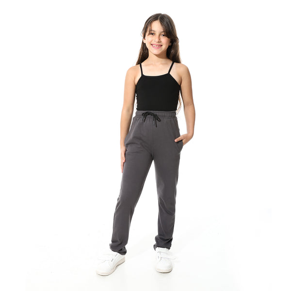 Square_Neck_Strap_Sleeves_Plain_Black_T_-_Shirt