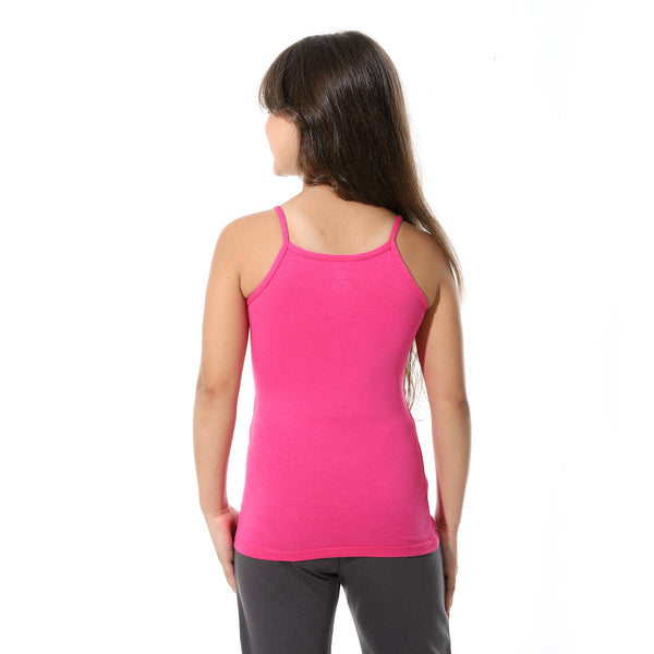 Strap_Sleeves_Solid_Cotton_T-Shirt_-_Pink