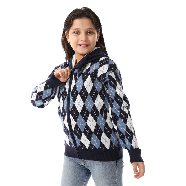 Argyle_Pattern_Zipped_Hooded_Girls_Sweater_-_Shades_Of_Blue_&_White