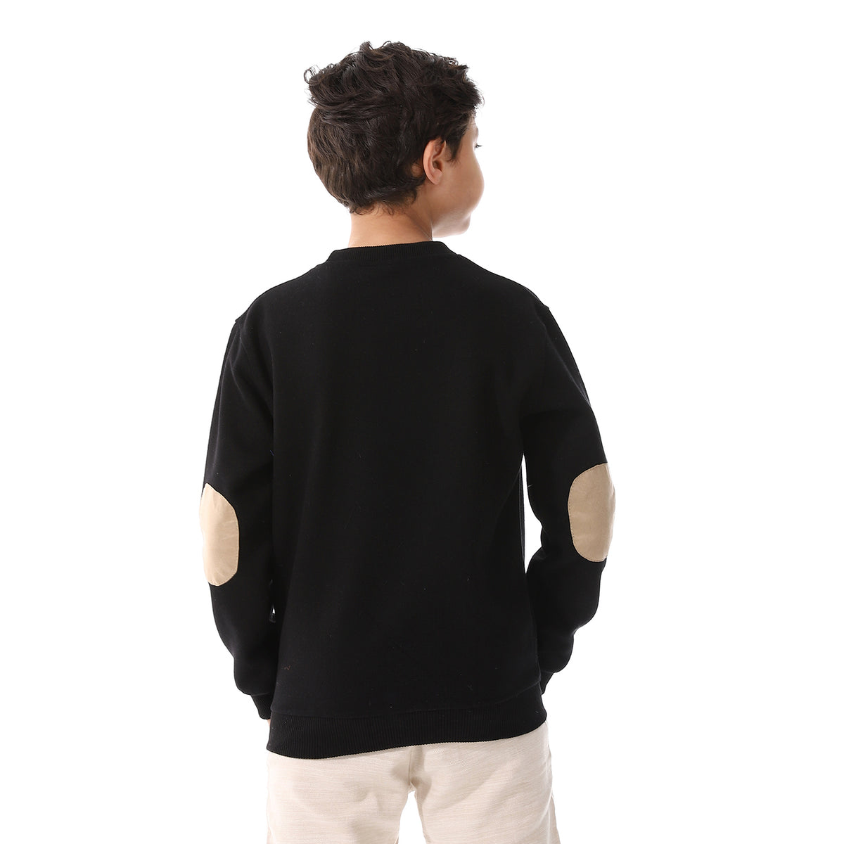 Black Long Sleeves Slip On Boys Sweatshirt