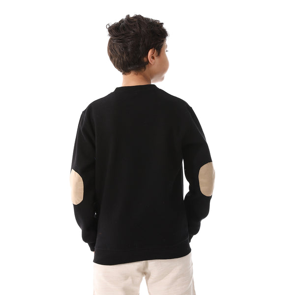 Black Long Sleeves Slip On Boys Sweatshirt
