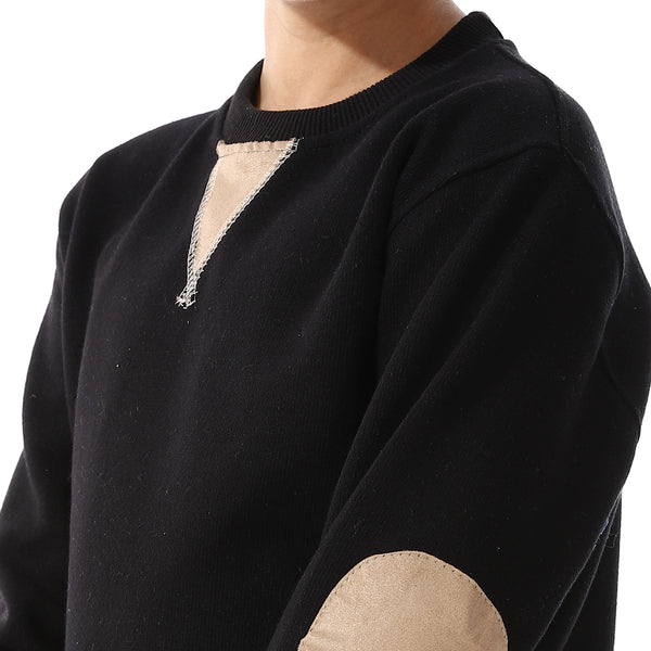 Black Long Sleeves Slip On Boys Sweatshirt