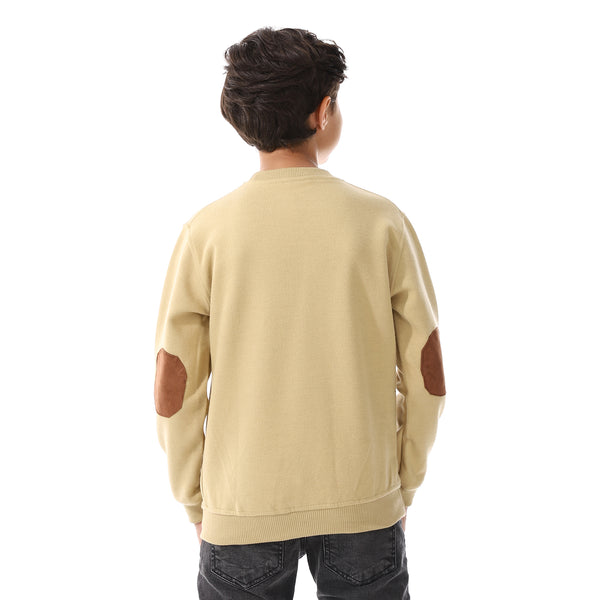 Khaki Long Sleeves Slip On Boys Sweatshirt