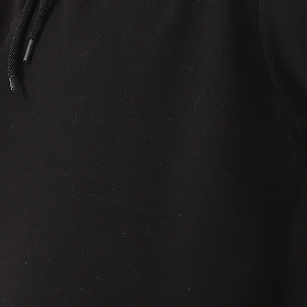 Kangaroo Pockets Fleeced Boys Hoodie - Black
