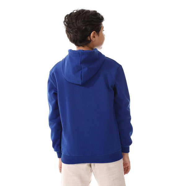 Kangaroo Pockets Fleeced Boys Hoodie - Royal Blue
