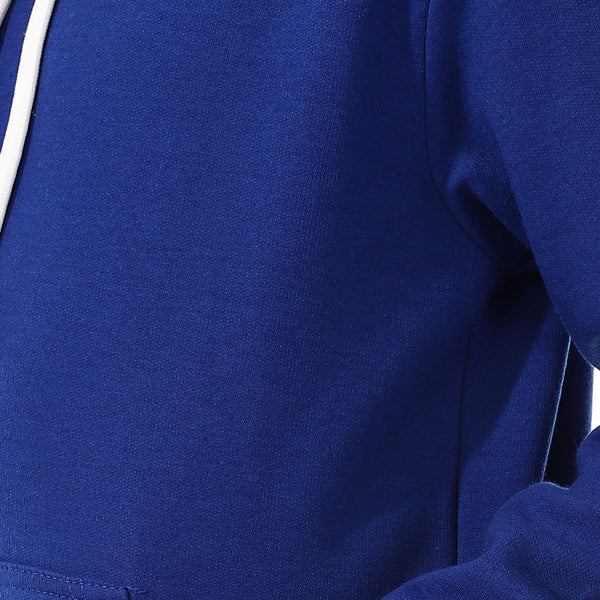 Kangaroo Pockets Fleeced Boys Hoodie - Royal Blue
