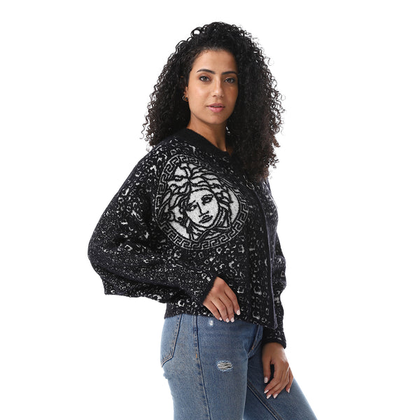 Mohair_Slip_On_Black_Round_Neck_Pullover
