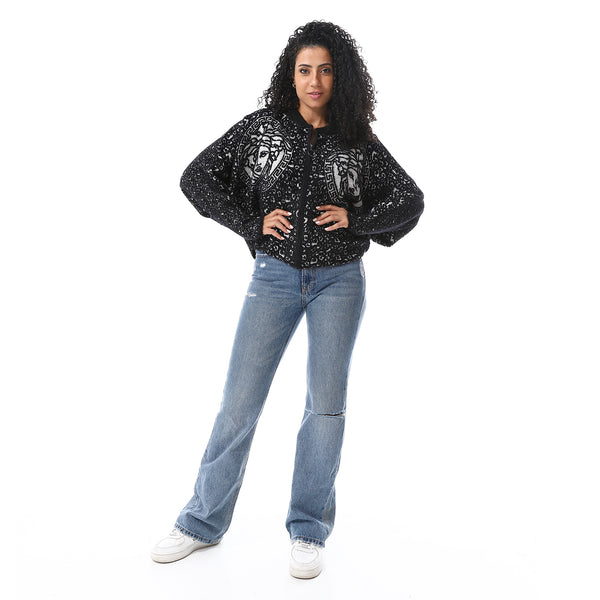 Mohair_Slip_On_Black_Round_Neck_Pullover
