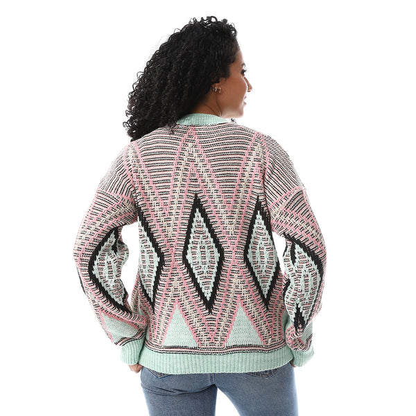 Mint_Multi_Self_Pattern_Pullover