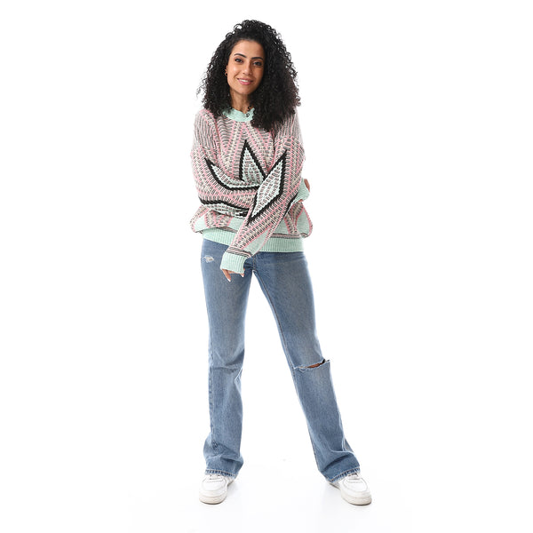Mint_Multi_Self_Pattern_Pullover