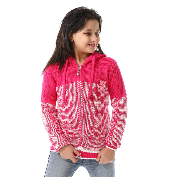 Regular_Fit_Girls_Hooded_Sweater_-_Fuchsia_&_White