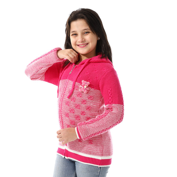 Regular_Fit_Girls_Hooded_Sweater_-_Fuchsia_&_White