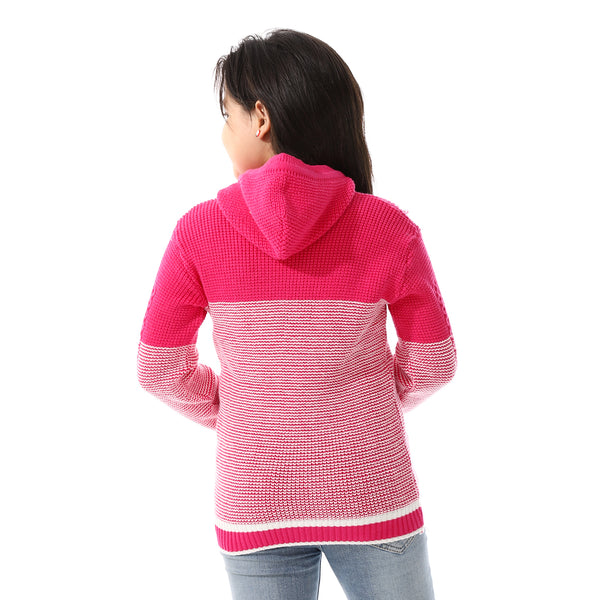 Regular_Fit_Girls_Hooded_Sweater_-_Fuchsia_&_White