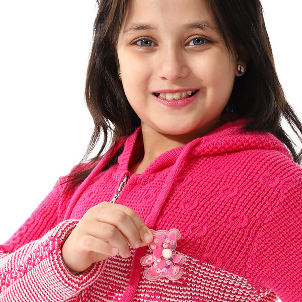 Regular_Fit_Girls_Hooded_Sweater_-_Fuchsia_&_White