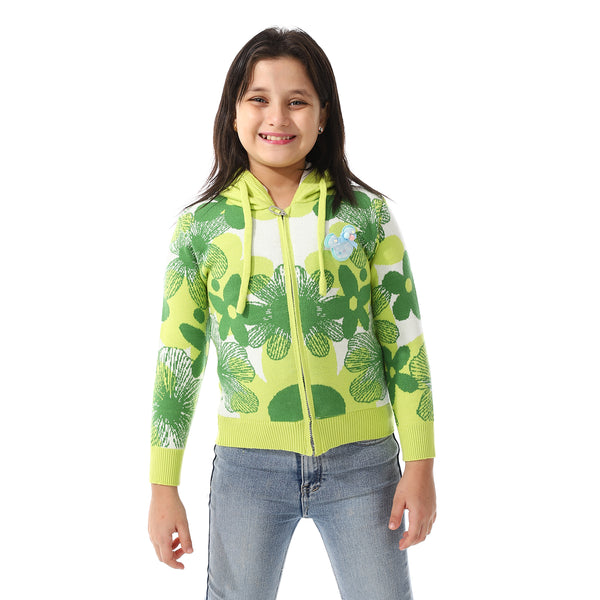 Girls_Self_Patterned_Sweatshirt_With_A_Pin-on_Toy
