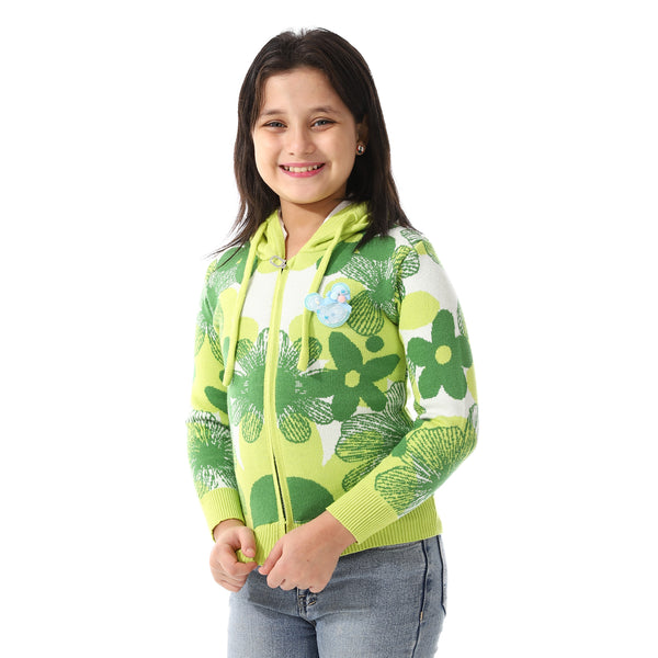 Girls_Self_Patterned_Sweatshirt_With_A_Pin-on_Toy