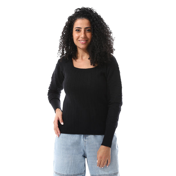 Black_Round_Neck_Winter_Pullover_With_Chest_Patch
