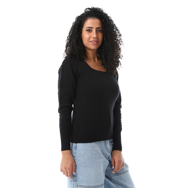 Black_Round_Neck_Winter_Pullover_With_Chest_Patch