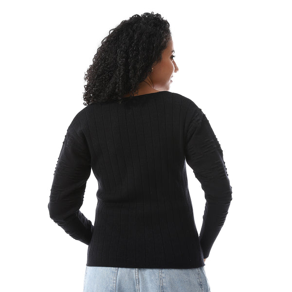 Black_Round_Neck_Winter_Pullover_With_Chest_Patch