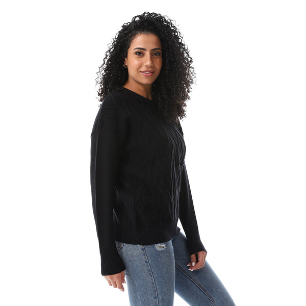 Round_Neck_Slip_On_Pullover_Black