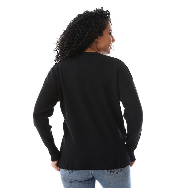 Round_Neck_Slip_On_Pullover_Black