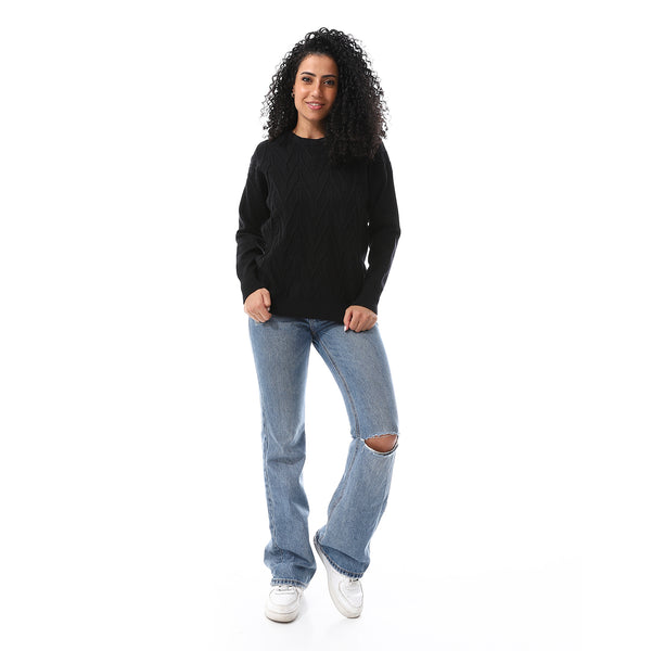 Round_Neck_Slip_On_Pullover_Black