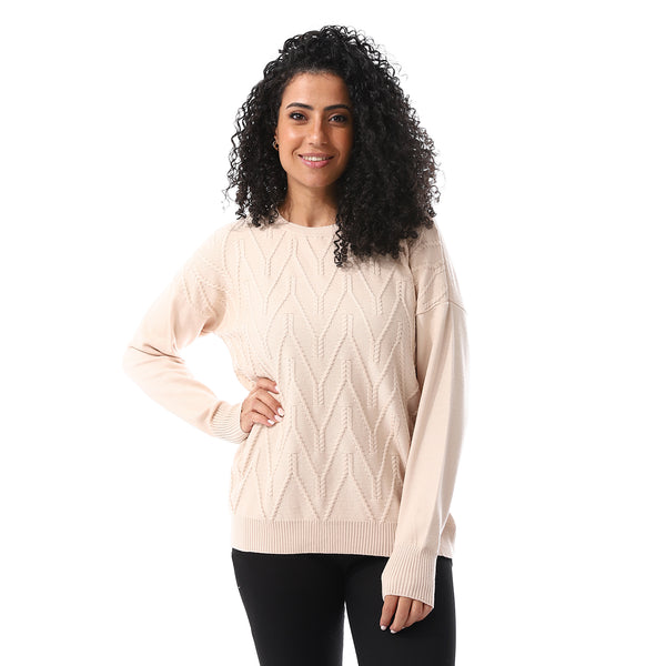 Round_Neck_Slip_On_Pullover_Beige