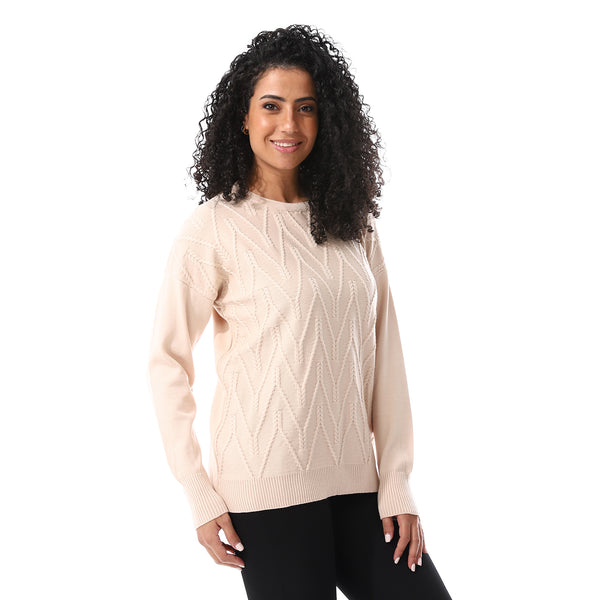 Round_Neck_Slip_On_Pullover_Beige