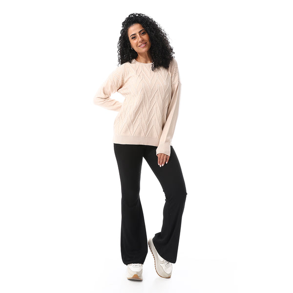 Round_Neck_Slip_On_Pullover_Beige