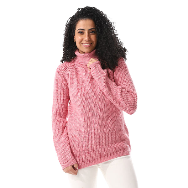 Turtle_Neck_Regular_Fit_Plain_Top_Rose