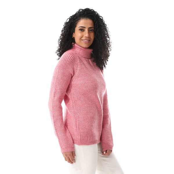 Turtle_Neck_Regular_Fit_Plain_Top_Rose