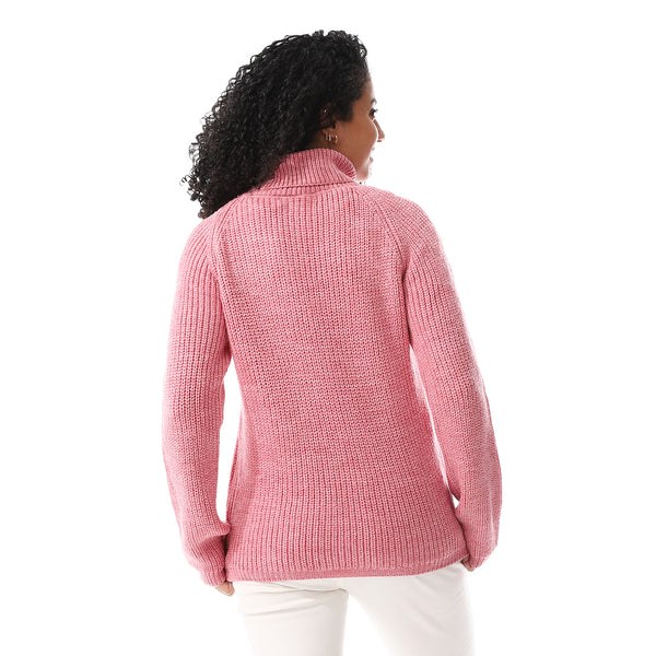Turtle_Neck_Regular_Fit_Plain_Top_Rose