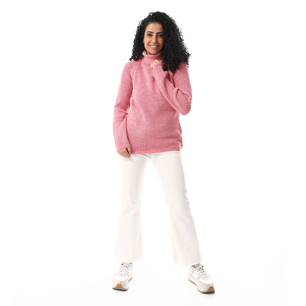 Turtle_Neck_Regular_Fit_Plain_Top_Rose