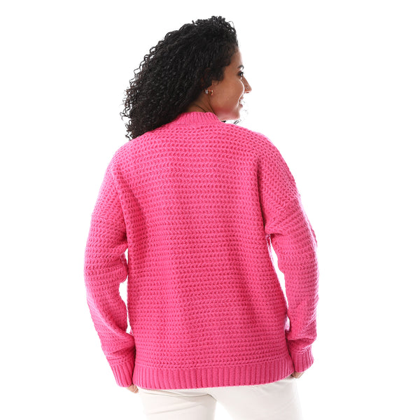 Round_Neck_Regular_Fit_Plain_Top_Fuchsia