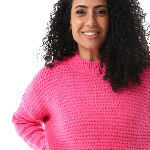 Round_Neck_Regular_Fit_Plain_Top_Fuchsia