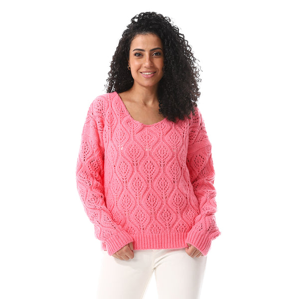 Fuchisa_Knitted_&_Perforated_OverSized_Pullover