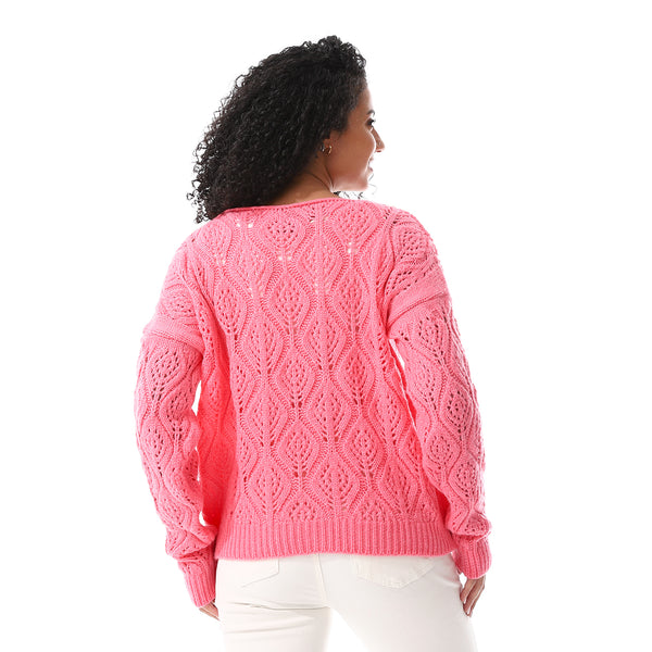 Fuchisa_Knitted_&_Perforated_OverSized_Pullover