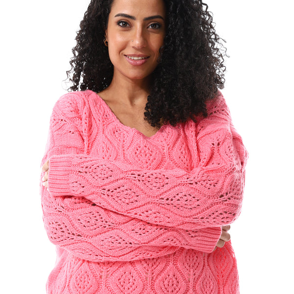 Fuchisa_Knitted_&_Perforated_OverSized_Pullover
