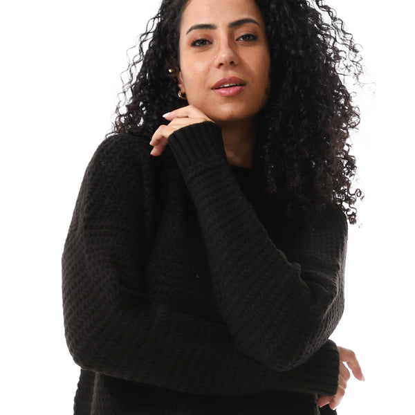 Round_Neck_Regular_Fit_Plain_Top_Black