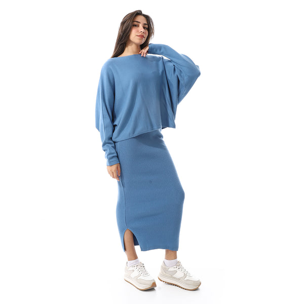 Twist_Knit_Indigo_Loose_Pullover