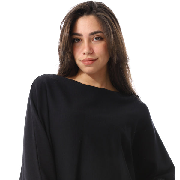 Twist_Knit_Black_Loose_Pullover