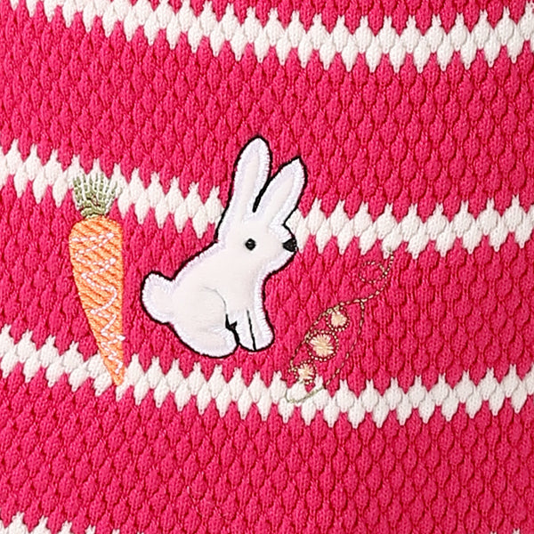 Girls Hooded Neck Striped Sweatshirt fuchsia