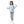 Girls Hooded Neck Striped Sweatshirt Light Blue