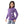 Girls Hooded Neck Striped Sweatshirt Purple