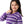 Girls Hooded Neck Striped Sweatshirt Purple