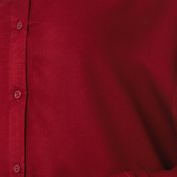Burgundy Turn Down Collar Oversized Shirt